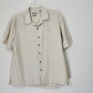 Batik Bay 100%Silk Machine Washable Short Sleeve Shirt, Size XL